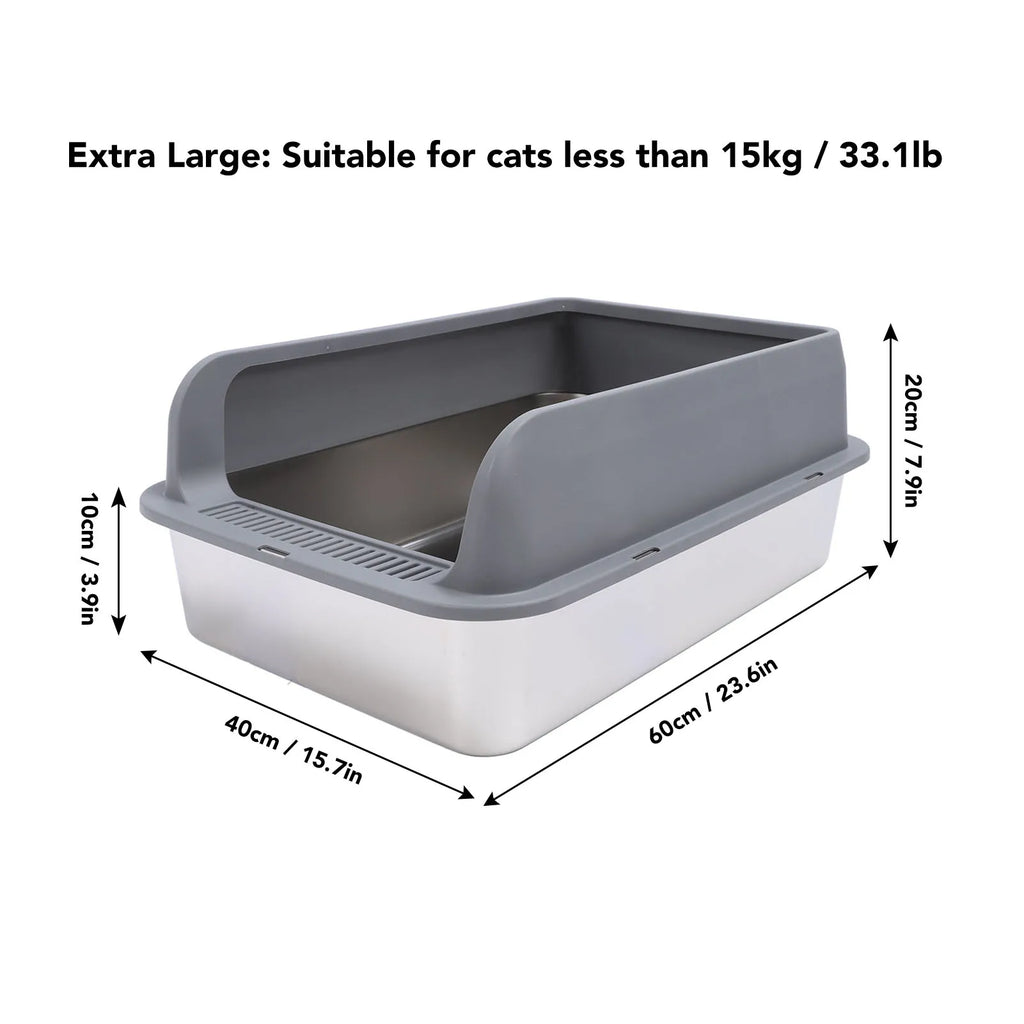 LitterLux™ Premium Stainless Steel Cat Litter Box