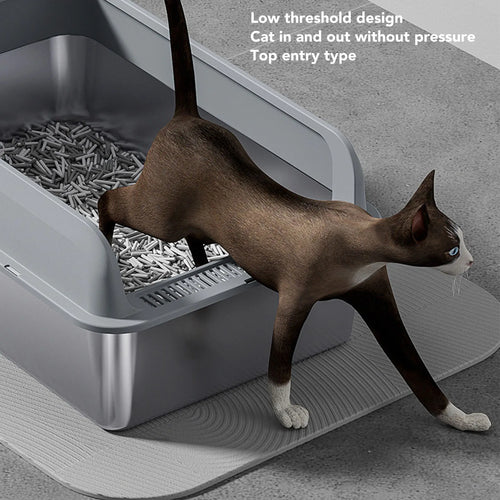 LitterLux™ Premium Stainless Steel Cat Litter Box